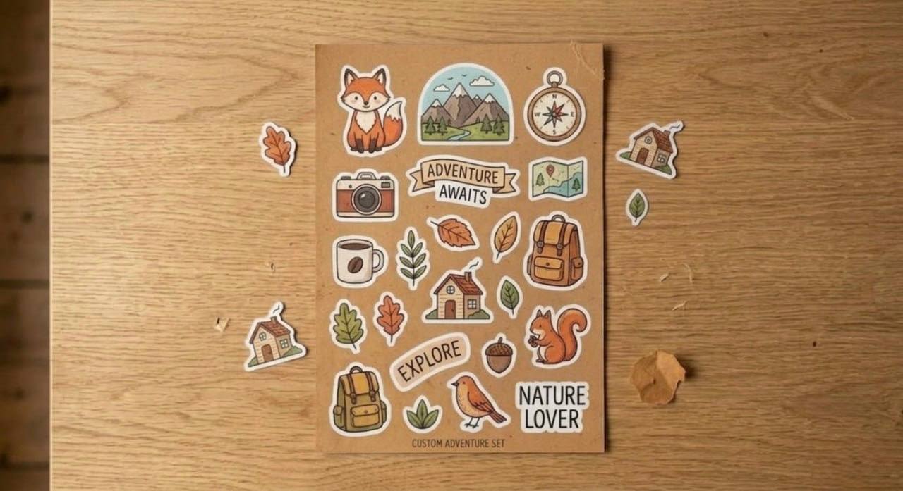 Самоклеючий UPM бурий крафт смугастий